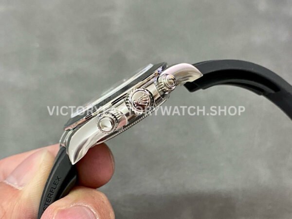 Clean Factory Rolex Daytona 116519LN 40mm White Gold Oysterflex Arabic Number Black Eye White Dial