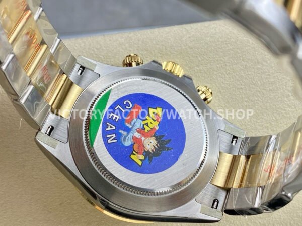 Clean Factory Rolex Daytona 116523 40mm Half Yellow Gold Arabic Number Black Eye White Dial