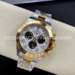 Clean Factory Rolex Daytona 116523 40mm Half Yellow Gold Arabic Number Black Eye White Dial