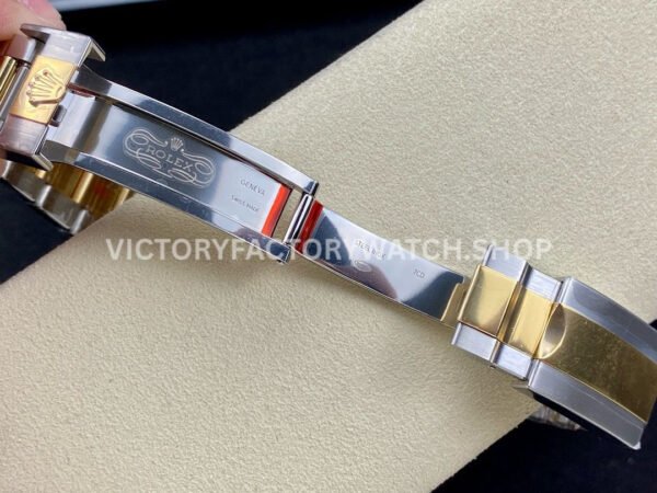 Clean Factory Rolex Daytona 116523 40mm Half Yellow Gold Arabic Number Black Eye White Dial