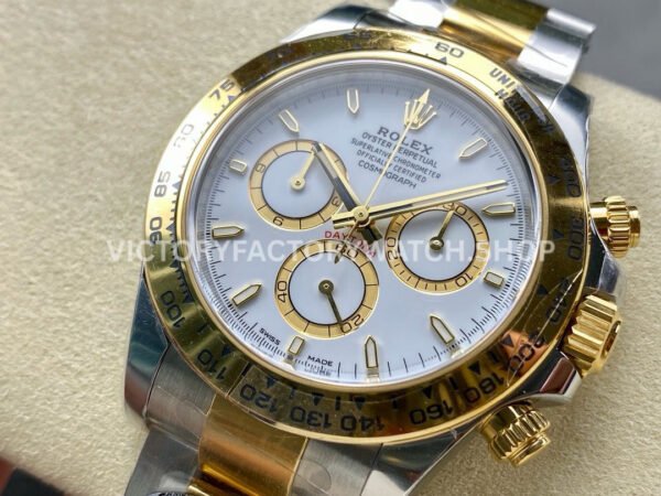 Clean Factory Rolex Daytona 126503-0001 40mm Half Yellow Gold White Dial