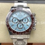 Clean Factory Rolex Daytona 126506-0002 40mm Full Platinum Ice Blue Diamond Baguette Dial (1) daytona 126506 ice blue diamond dial replica