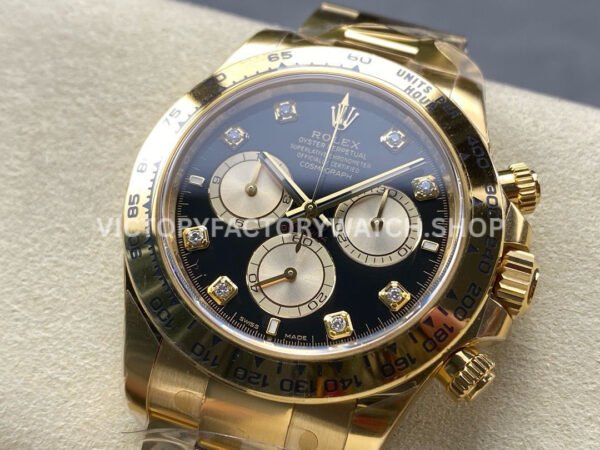 Clean Factory Rolex Daytona 126508-0003 40mm Full Yellow Gold Diamond Black Dial (6) Clean Factory Rolex Daytona 126508-0003 40mm Full Yellow Gold Diamond Black Dial