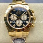 Clean Factory Rolex Daytona 126508-0003 40mm Full Yellow Gold Diamond Black Dial (7) Clean Factory Rolex Daytona 126508-0003 40mm Super clone