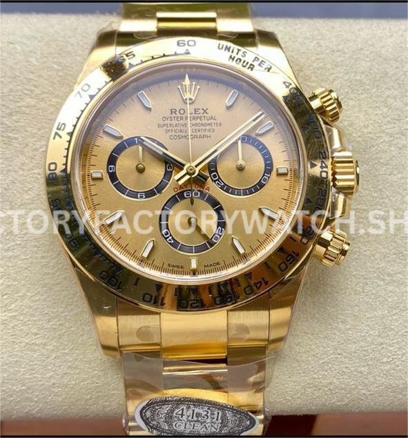 Clean Factory Rolex Daytona 126508-0005 40mm Full Yellow Gold, Gold Dial (8) Clean Factory Rolex Daytona 126508-0005 40mm Super clone