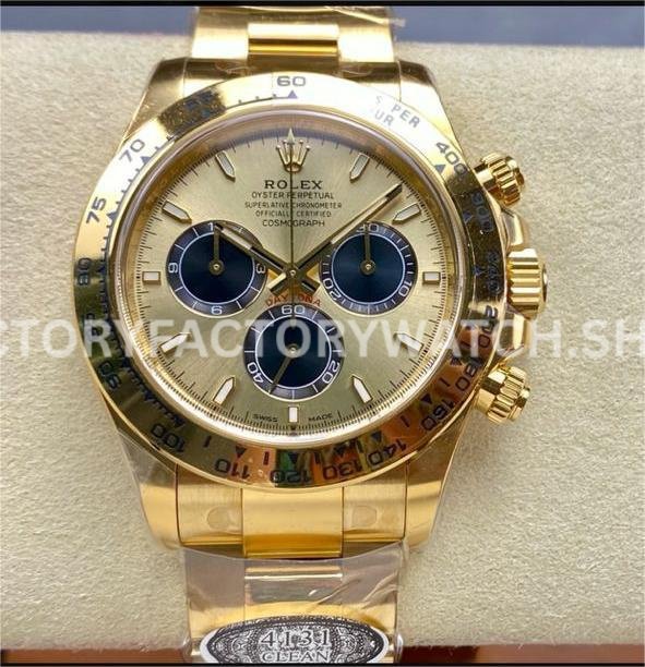 Clean Factory Rolex Daytona 126508-0006 40mm Full Yellow Gold Champagne Dial (5) Clean Factory Rolex Daytona 126508-0006 40mm Super clone