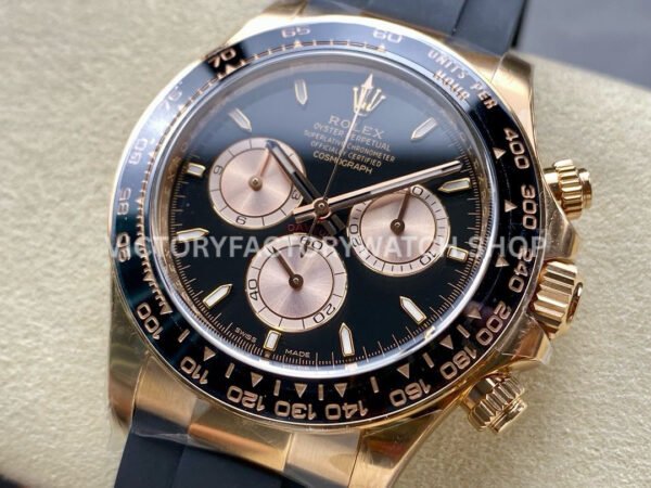 Clean Factory Rolex Daytona 126515LN-0002 40mm Rose Gold Oysterflex Black Dial (9) Clean Factory Rolex Daytona 126515LN-0002 40mm Rose Gold Oysterflex Black Dial