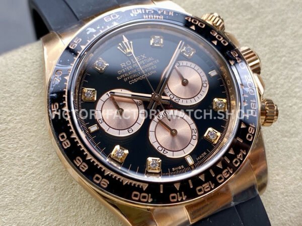 Clean Factory Rolex Daytona 126515LN-0004 40mm Rose Gold Oysterflex Diamond Black Dial (5) Clean Factory Rolex Daytona 126515LN-0004 40mm Rose Gold Oysterflex Diamond Black Dial