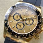 Clean Factory Rolex Daytona 126518LN-0010 40mm Yellow Gold Oysterflex Champagne Dial (8) Clean Factory Rolex Daytona 126518LN-0010 40mm Yellow Gold Oysterflex Champagne Dial