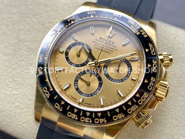 Clean Factory Rolex Daytona 126518LN-0010 40mm Yellow Gold Oysterflex Champagne Dial (8) Clean Factory Rolex Daytona 126518LN-0010 40mm Yellow Gold Oysterflex Champagne Dial
