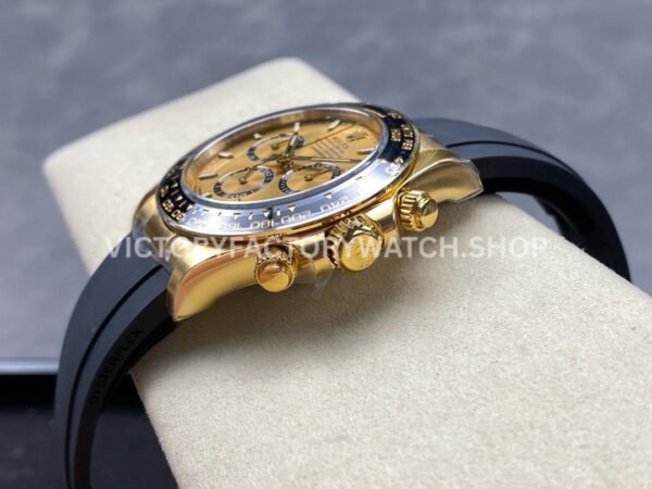 Clean Factory Rolex Daytona 126518LN-0010 40mm Yellow Gold Oysterflex Champagne Dial (9) Clean Factory Rolex Daytona 126518LN-0010 40mm Yellow Gold Oysterflex Champagne Dial