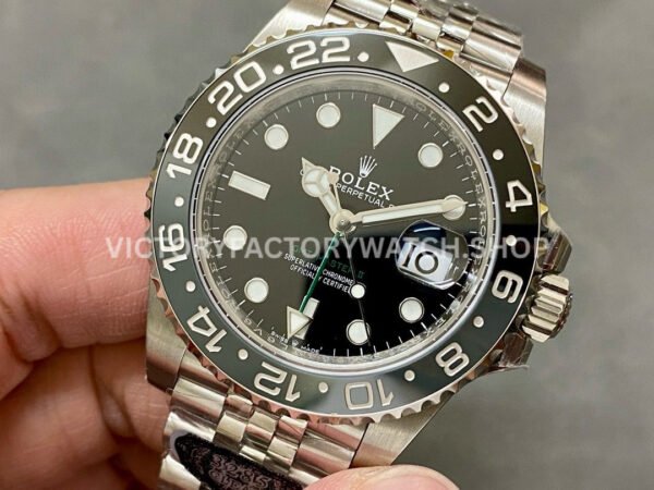 Clean Factory Rolex GMT-Master II 126710GRNR-0003 40mm Full 904L Black Dial Jubilee