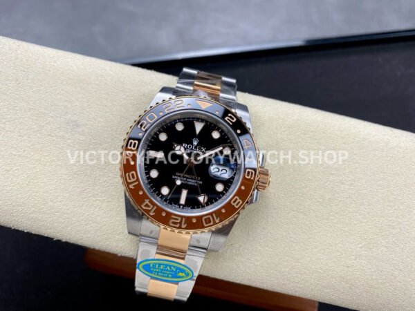 Clean Factory Rolex GMT-Master II 126711CHNR-0002 40mm Half Rose Gold Black Dial (2) Clean Factory Rolex GMT-Master II 126711CHNR-0002 40mm Half Rose Gold Black Dial