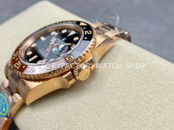 Clean Factory Rolex GMT-Master II 126715CHNR-0001 40mm Full Rose Gold Black Dial