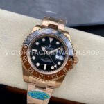 Clean Factory Rolex GMT-Master II 126715CHNR-0001 40mm Full Rose Gold Black Dial