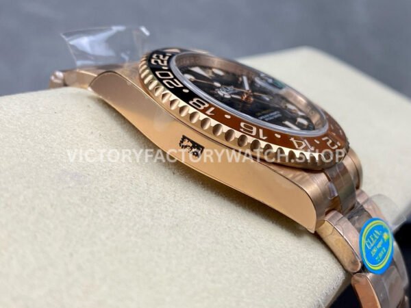 Clean Factory Rolex GMT-Master II 126715CHNR-0001 40mm Full Rose Gold Black Dial