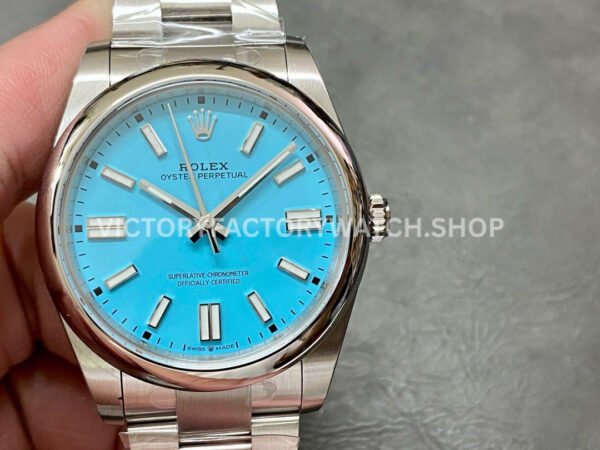 Clean Factory Rolex Oyster Perpetual 124300-0006 41mm Full 904L Sky Blue Dial (3) 124300 sky blue oyster perpetual clean factory replica