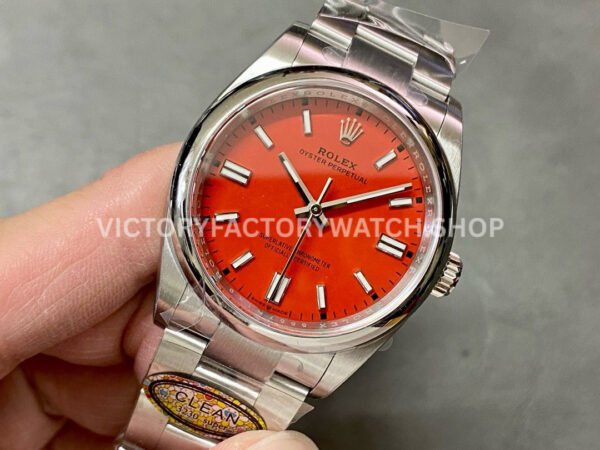 Clean Factory Rolex Oyster Perpetual 124300-0007 41mm Full 904L Red Dial (7) Clean Factory Rolex Oyster Perpetual 124300-0007 41mm Full 904L Red Dial
