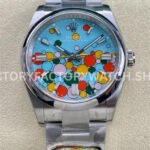 Clean Factory Rolex Oyster Perpetual 126000-0009 36mm Full 904L Bubbles Fringed Blue Dial (5) 126000 bubbles dial oyster perpetual clean replica 36mm