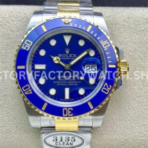 Clean Factory Rolex Submariner 116613LB 40mm Half Yellow Gold Blue Dial Replica