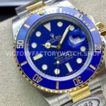Clean Factory Rolex Submariner 116613LB 40mm Half Yellow Gold Blue Dial