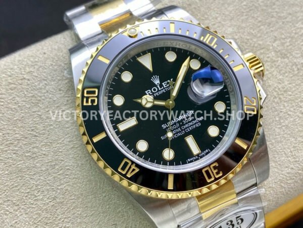 Clean Factory Rolex Submariner 116613LN 40mm Half Yellow Gold Black Dial