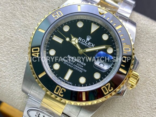 Clean Factory Rolex Submariner 116613LN 40mm Half Yellow Gold Black Dial