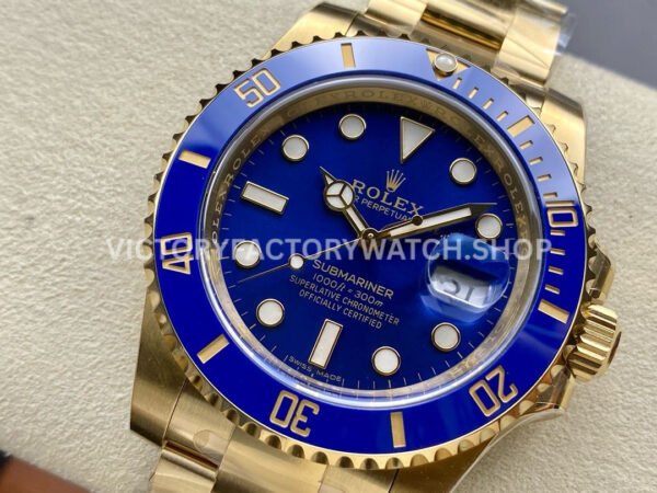 Clean Factory Rolex Submariner 116618LB 40mm Full Yellow Gold Blue Dial