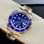 Clean Factory Rolex Submariner 116618LB 40mm Full Yellow Gold Blue Dial