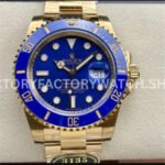Clean Factory Rolex Submariner 116618LB 40mm Full Yellow Gold Blue Dial Super Clone
