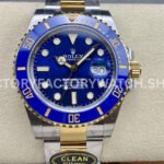 Clean Factory Rolex Submariner 126613LB 41mm Half Yellow Gold Blue Dial Super Clone
