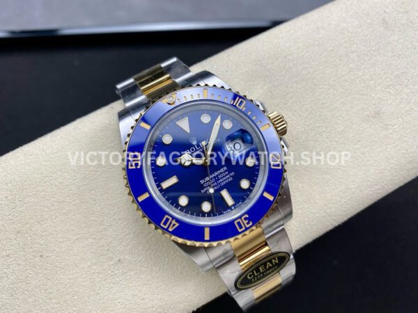 Clean Factory Rolex Submariner 126613LB 41mm Half Yellow Gold Blue Dial
