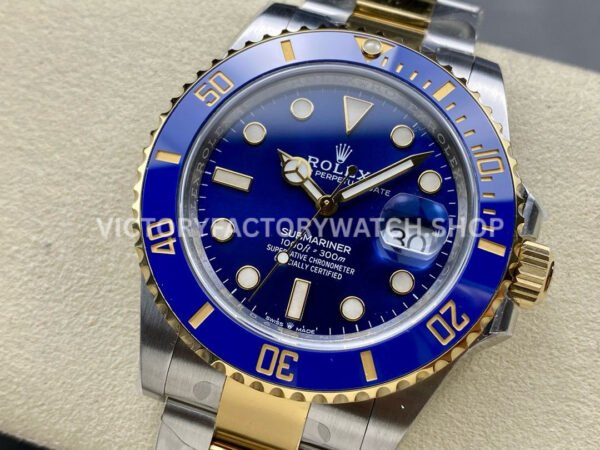 Clean Factory Rolex Submariner 126613LB 41mm Half Yellow Gold Blue Dial