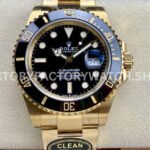 Super Clone Clean Factory Rolex Submariner 126618LN 41mm Full Yellow Gold
