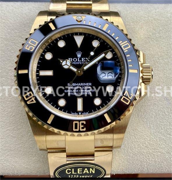 Super Clone Clean Factory Rolex Submariner 126618LN 41mm Full Yellow Gold