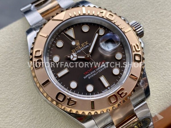 Clean Factory Rolex Yacht-Master 126621-0001 40mm Half Rose Gold Brown Dial (2) Clean Factory Rolex Yacht-Master 126621-0001 40mm Half Rose Gold Brown Dial