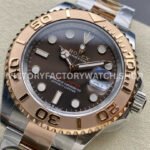 Clean Factory Rolex Yacht-Master 126621-0001 40mm Half Rose Gold Brown Dial (3) Clean Factory Rolex Yacht-Master 126621-0001 40mm Half Rose Gold Brown Dial
