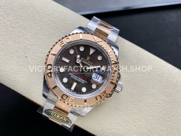 Clean Factory Rolex Yacht-Master 126621-0001 40mm Half Rose Gold Brown Dial (7) Clean Factory Rolex Yacht-Master 126621-0001 40mm Half Rose Gold Brown Dial