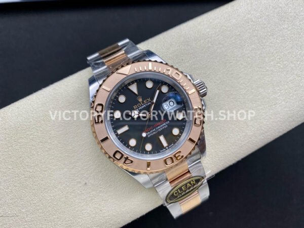 Clean Factory Rolex Yacht-Master 126621-0002 40mm Half Rose Gold Black Dial (7) Clean Factory Rolex Yacht-Master 126621-0002 40mm Half Rose Gold Black Dial