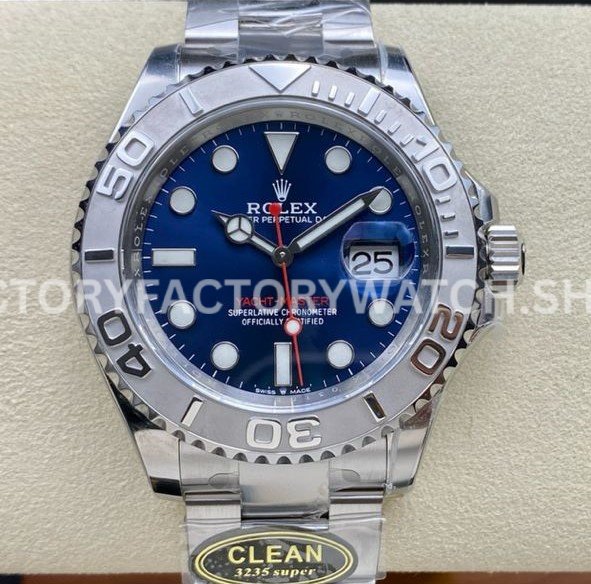 Clean Factory Rolex Yacht-Master 126622-0002 40mm Platinum Bezel Blue Dial Super clone