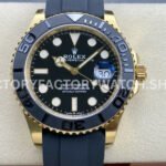 Clean Factory Rolex Yacht-Master 226658-0001 42mm Yellow Gold Oysterflex Black Dial (3) Clean Factory Yacht-Master 226658 replica with yellow gold tone and Oysterflex strap. 42mm bold sport luxury design.