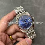Clean factory Rolex Datejust 126334-0026 41mm Full 904L Roman Numerals Blue Dial Jubilee