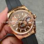 Noob Factory Rolex Sky-Dweller 336235-0002 42mm Rose Gold Oysterflex Brown Dial (2) Noob Factory Rolex Sky-Dweller 336235-0002 42mm Rose Gold Oysterflex Brown Dial