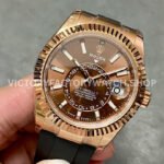 Noob Factory Rolex Sky-Dweller 336235-0002 42mm Rose Gold Oysterflex Brown Dial (3) Noob Factory Rolex Sky-Dweller 336235-0002 42mm Rose Gold Oysterflex Brown Dial