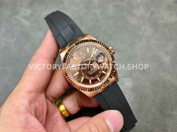 Noob Factory Rolex Sky-Dweller 336235-0002 42mm Rose Gold Oysterflex Brown Dial (5) Noob Factory Rolex Sky-Dweller 336235-0002 42mm Rose Gold Oysterflex Brown Dial