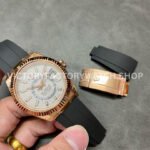 Noob Factory Rolex Sky-Dweller 336235-0003 42mm Rose Gold Oysterflex White Dial