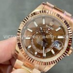 Noob Factory Rolex Sky-Dweller 336235 42mm Full Rose Gold Brown Dial