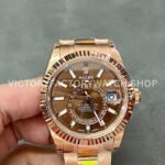 Noob Factory Rolex Sky-Dweller 336235 42mm Full Rose Gold Brown Dial