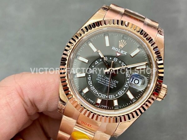 Noob Factory Rolex Sky-Dweller 336235 42mm Full Rose Gold Grey Dial (5) Noob Factory Rolex Sky-Dweller 336235 42mm Full Rose Gold Grey Dial