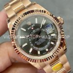 Noob Factory Rolex Sky-Dweller 336235 42mm Full Rose Gold Grey Dial (8) Noob Factory Rolex Sky-Dweller 336235 42mm Full Rose Gold Grey Dial